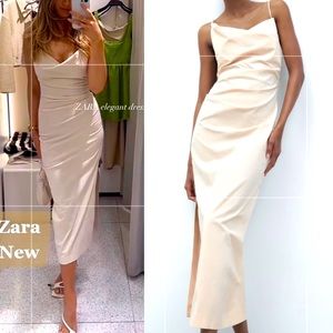 ZARA COTTON MIDI DRESS